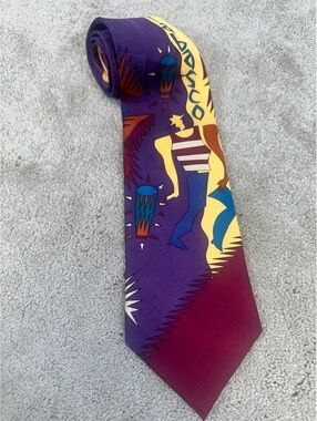VTG Men’s Silk Tabasco Novelty Flashy Necktie Hot Sauce Food Made In USA